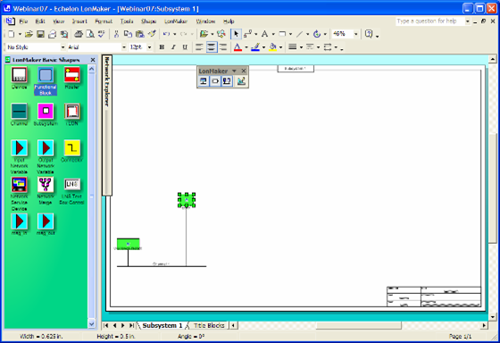 Step 12 Drag a Function Block into Visio
